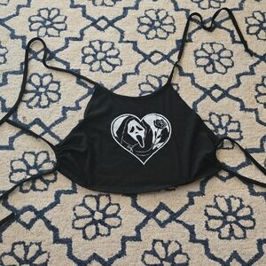 SHEIN Black Graphic Crop Top